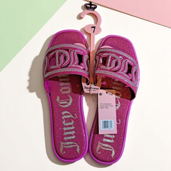 Juicy Couture Shoes - Juicy Couture Women's Hot Pink Bling Slide Sandal Size 7 NWT